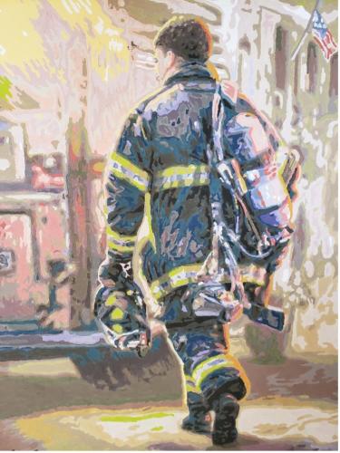 Fireman painting